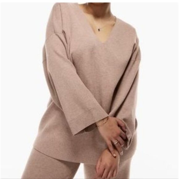 Aritzia Sweaters - ARITZIA | Wilfred Free Souvenir Sweater Heathered Deep Taupe Brown sz 3/Large